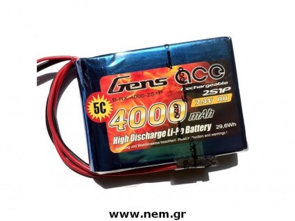 Gens ace 4000mAh 7.4V 2S1P Transmitter Lipo Battery pack