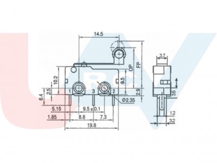 Mechanical Limit Switch with Roller for CNC, 3D Printers Mechanical Limit Switch with Roller for CNC, 3D Printers