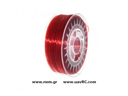 Filament PETG 1.75 mm, Ruby Red Transparent, Spool -1kg Filament PETG 1.75 mm, Ruby Red Transparent, Spool -1kg