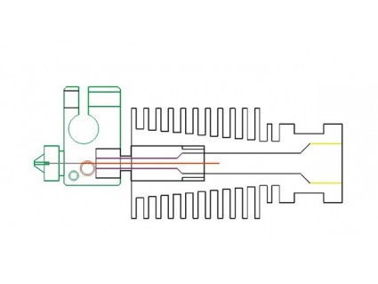 Extruder E3D V6 J-Head Hotend Nozzle 0.4mm w/Fan+ PTFE Tube -1.75mm Filamet