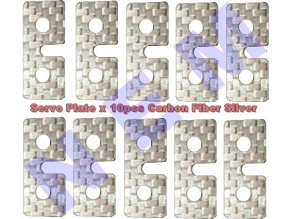 Servo Plate Silver color, Carbon Fiber x10pcs