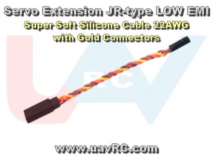 Extension servo cable 30cm, gold plug, Silicone wire 22AWG -Twisted