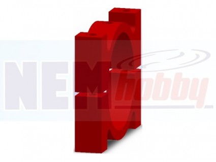 Boom Clamp 22mm, CNC Machined Aluminium, Set -Red Color