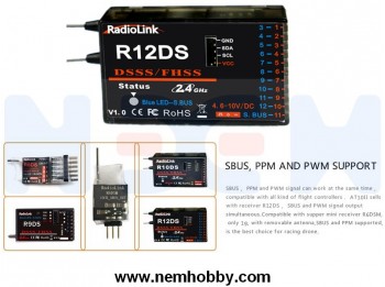 Radiolink R12DS 12CH Receiver 2.4GHz long range Radiolink R12DS 12CH Receiver 2.4GHz long range