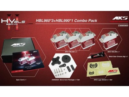 MKS Servo Deal Brushless Hv 3x HBL 960 cyclic, 1x HBL 990 Tail