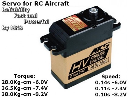 MKS HV777 Digital HV Titanium Gear Servo -38kg-0.10sec