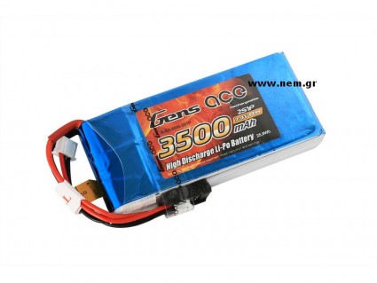Gens ace 3500mAh 7.4V RX 2S1P Lipo Battery Pack / RX/ TX