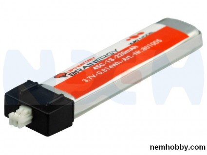 Brainergy 3.7V 220mAh 45C 1S1P Lipo Battery Pack