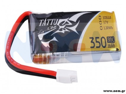 Tattu 350mAh 3.7V 30C 1S1P Lipo Battery Pack with Molex Plug -(6 pcs/pack)