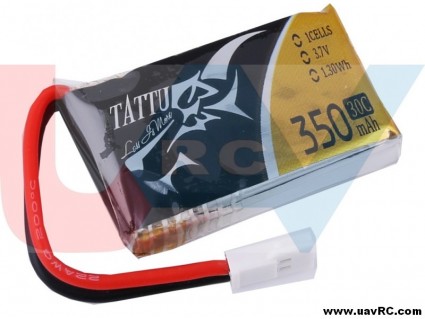 Tattu 350mAh 3.7V 30C 1S1P Lipo Battery Pack with Molex Plug -(6 pcs/pack)