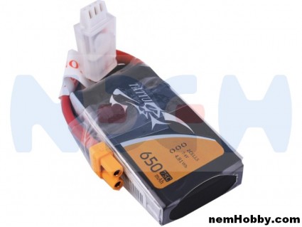 Tattu 650mAh 2S1P 75C 7.4V Lipo Battery Pack with XT30 plug