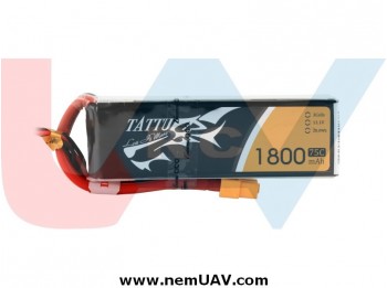 TATTU 1800mAh 11.1V 75C 3S1P Lipo Battery Pack with XT60