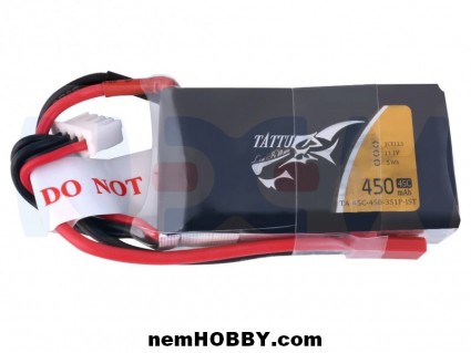 Tattu 450mAh 3S1P 45C 11.1V Lipo Battery Pack With JST Tattu 450mAh 3S1P 45C 11.1V Lipo Battery Pack With JST