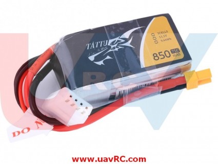 Tattu 850mAh 11.1V 75C 3S1P Lipo Battery Pack With XT60 plug