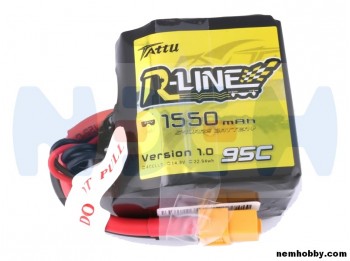 Tattu R-Line 1300mAh 95C 4S1P Square lipo battery pack Tattu R-Line 1300mAh 95C 4S1P Square lipo battery pack