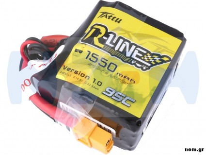 Tattu R-Line 1550mAh 95C 4S1P Square lipo battery pack