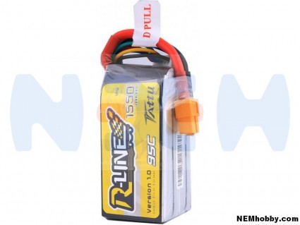 Tattu R-Line 1550mAh 95C 4S1P Lipo Battery Pack with XT60 Plug for FPV Racing Drone