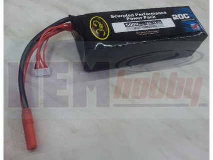 Scorpion 5000mAh 18.5V 20C 5S1P Lipo Battery Pack Scorpion 5000mAh 18.5V 20C 5S1P Lipo Battery Pack