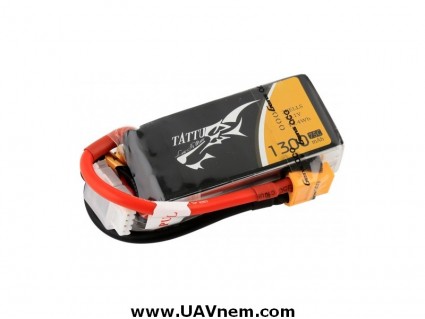 TATTU 1300mAh 3S 11.1V 75C Lipo Battery Pack with XT60 TATTU 1300mAh 3S 11.1V 75C Lipo Battery Pack with XT60