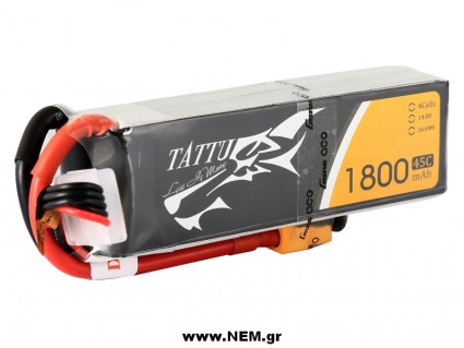 TATTU 1800mAh 14.8V 45C 4S1P Lipo Battery Pack