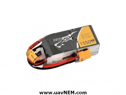 TATTU 1550mAh 11.1V 75C 3S1P Lipo Battery Pack with XT60