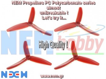 NEM Three Blades 5040 PC Unbreakable Props 2 Pair/4pcs -Red