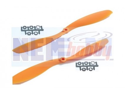 Gemfan Slow-Fly 11x4.7" Props set CW+CCW -Black/Orange/Green