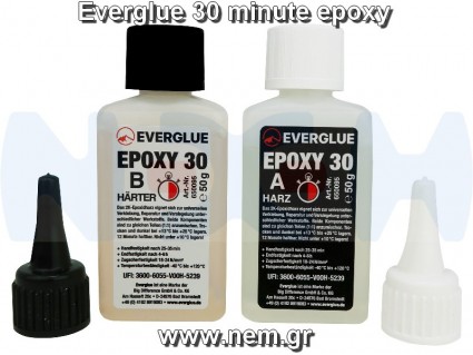 Everglue 30 minute epoxy 1:1 epoxy resin 100g (A+B) PE bottles