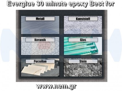 Everglue 30 minute epoxy 1:1 epoxy resin 100g (A+B) PE bottles