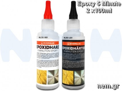 Everglue 5 minute epoxy 1:1 epoxy resin 200g (A+B) PE bottles