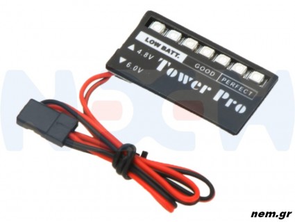 Receiver Voltage Indicator 7 LEDs display 4.8 or 6.0V