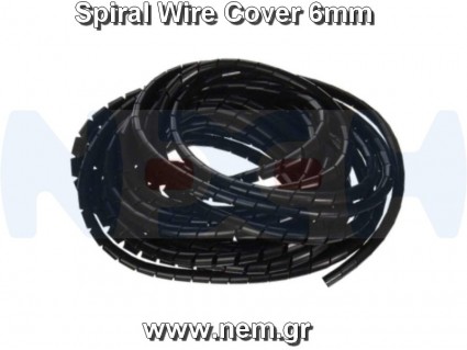 Spiral Wire Wrap Tube 6mm x1meter -Black/White