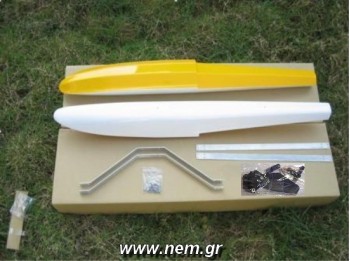 Float set 40size with Rudder all Fiberglass painted -Yellow/Red/Blue colors