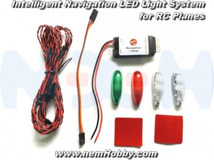 Intelligent Navigation LED Lights, Basic Version set -Fixed-Wing Planes