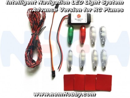 Intelligent Navigation LED Lights, Advance Version set -Fixed-Wing Planes