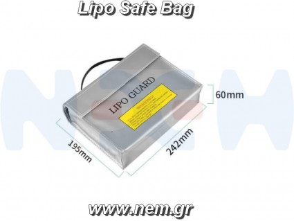 Li-PO Battery Safe Bag 242x195x60mm -Silver