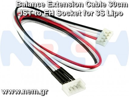 Balance Extension Cable JST Plug to EH Socket -30cm for 2/3/4/5/6S Lipo