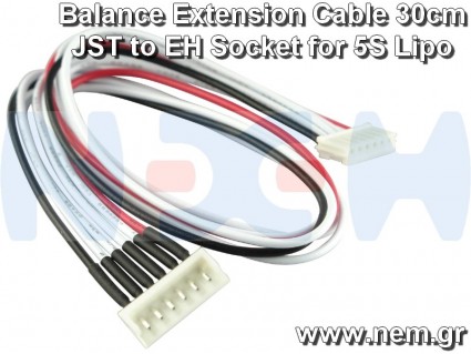 Balance Extension Cable JST Plug to EH Socket -30cm for 2/3/4/5/6S Lipo