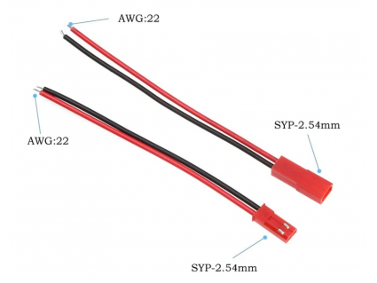 JST Connector PVC wire 22AWG -Pair -10cm