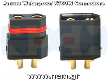Amass XT60W Waterproof Connectors Set (male+female) -Black