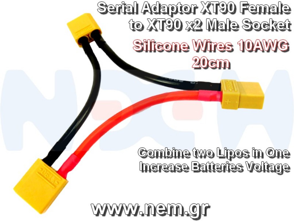 UK RC Tech Female XT90 Connector Pigtail – 100mm, 10 AWG Silicone Wire, Perfect For RC Motors & ESC