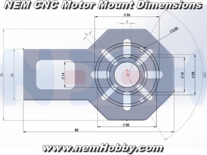 Motor Mount Plate for 25/30/35/40/45mm Carbon Tubes -CNCed -Silver Anodized