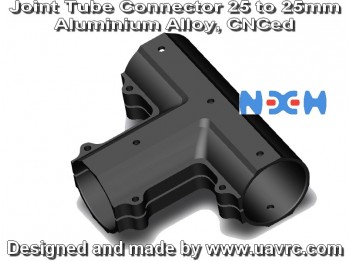 Tee Joint 25mm Diameter Tube Connector -CNCed -Aluminum