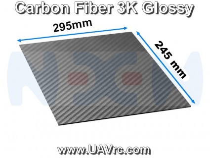 Carbon Plate 295x245mm 3K -Glossy surface