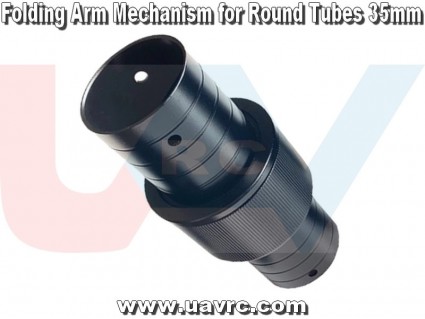 Folding Mechanism for Round Tubes 35mm -Black Matte Anodized