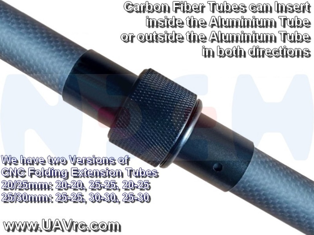 Folding Mechanism for Round Tubes 35mm-Black Matte Anodized