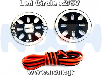 Matek LED CIRCLE X2/5V x2pcs -White/Green/Red/Blue