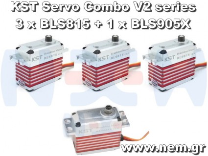 KST BLS-815 V2 x 3 + BLS 905X V2 x 1 HV Digital Brushless High Voltage Servo combo