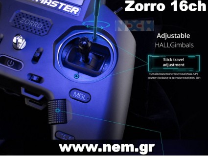 RadioMaster Zorro 2.4GHz 16CH Hall Sensor Gimbals, 4-in-1 Module for OMPhobby M2 EVO