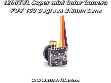 FPV Mini Color Camera 1200TVL, 2.8mm Lens, 150 Degrees FPV Mini Color Camera 1200TVL, 2.8mm Lens, 150 Degrees